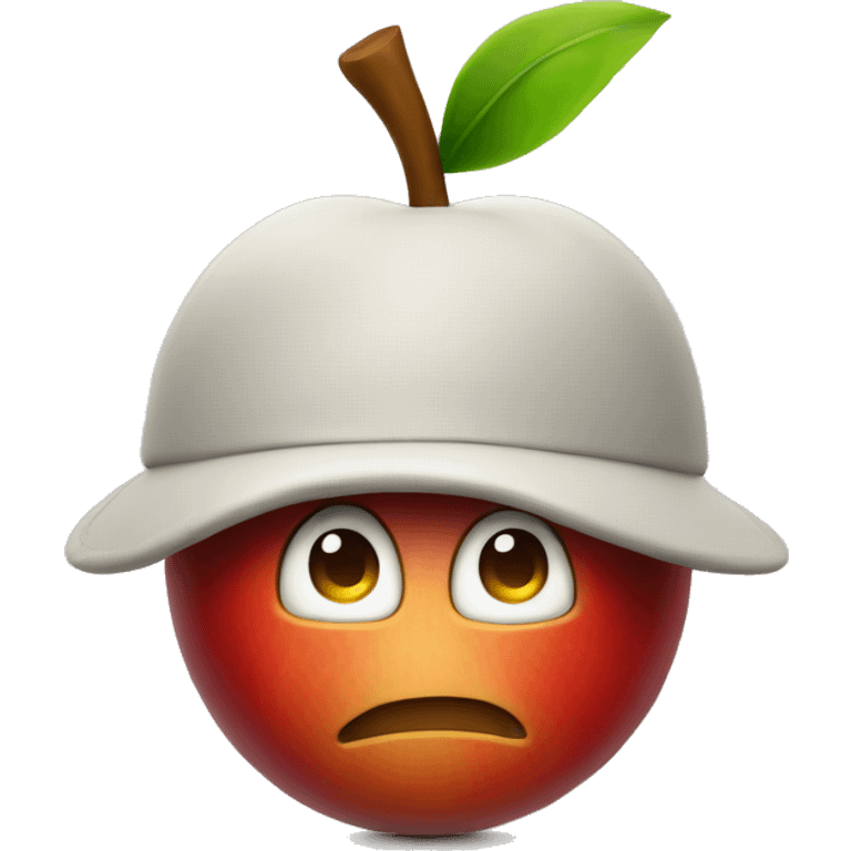 Apple with hat emoji