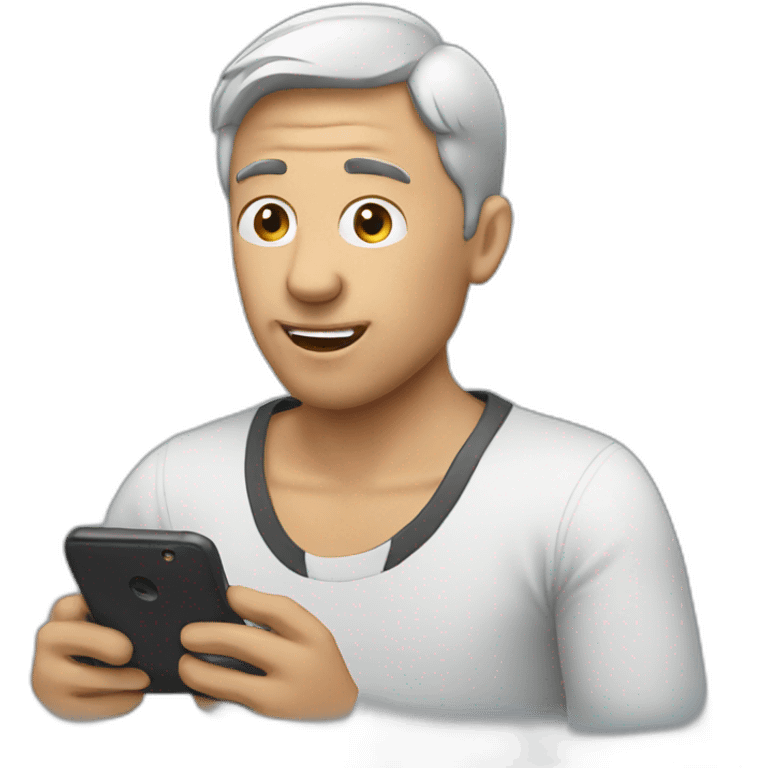 man using his phone emoji