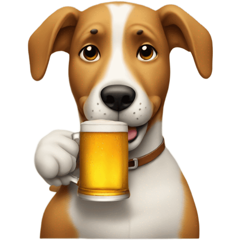 Dog drinking beer emoji