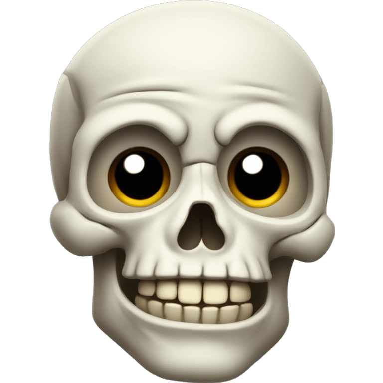 Skeptical skull emoji