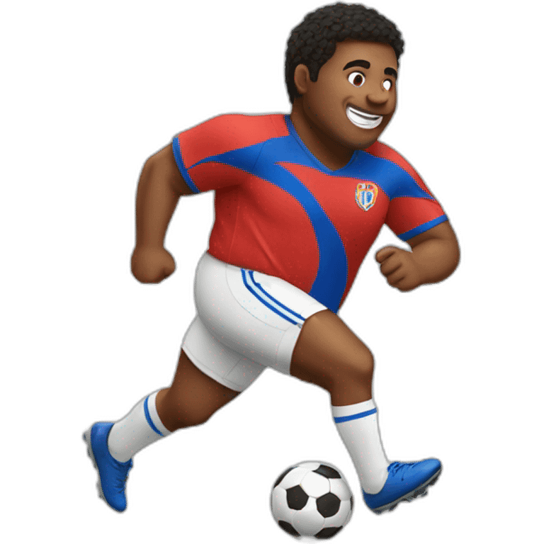 fat soccer player running emoji