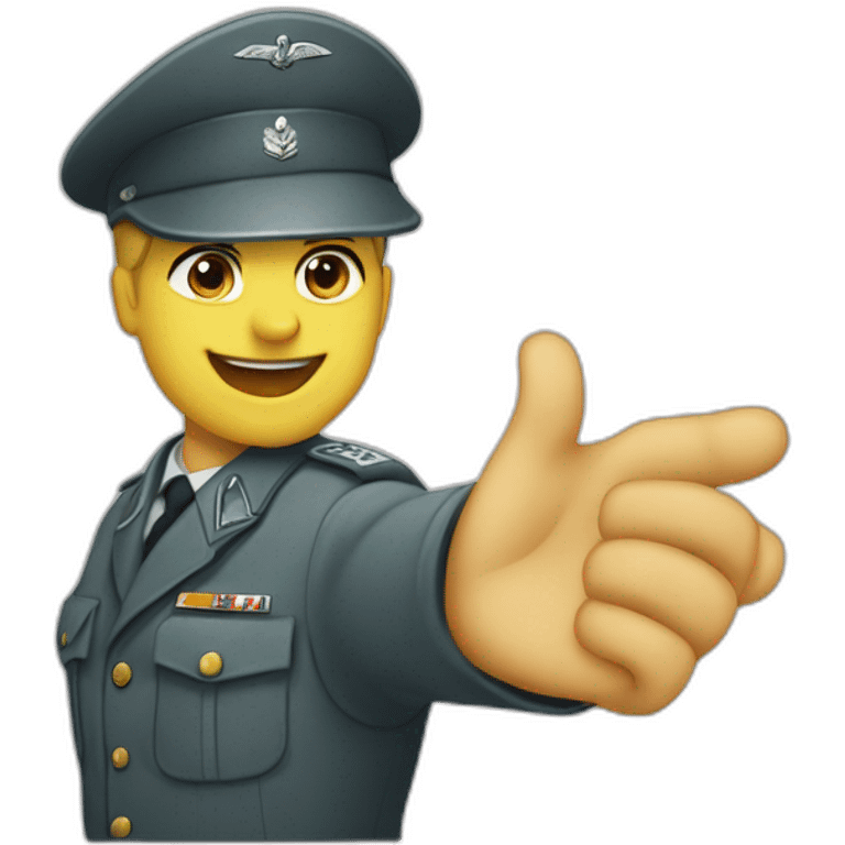 luftwaffe soldier raises arm greeting emoji