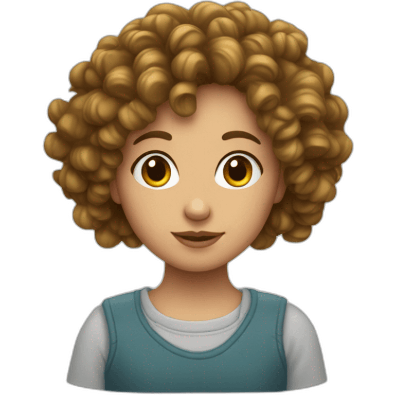 Fille au cheveux bouclés boude emoji