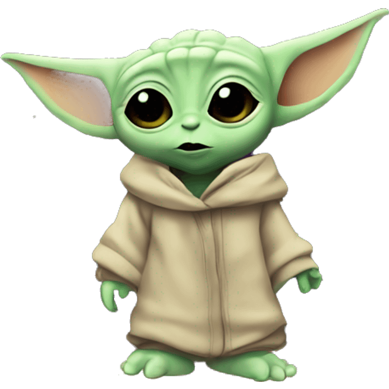 Baby yoda on a rave party emoji