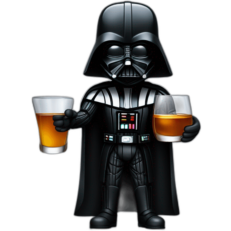 Darth Vader with a scotch whiskey glass in his right hand emoji