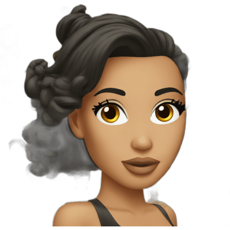 Kim kardashian with hair black emoji