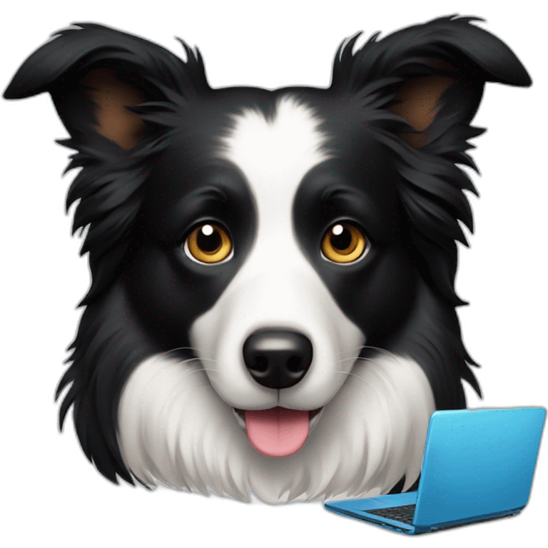 border collie with laptop emoji