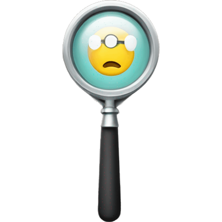 A location pin (pushpin) with a magnifying glass over it. emoji