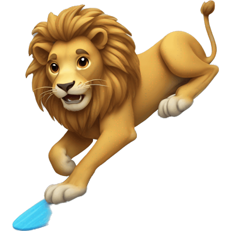 Lion surfing  emoji