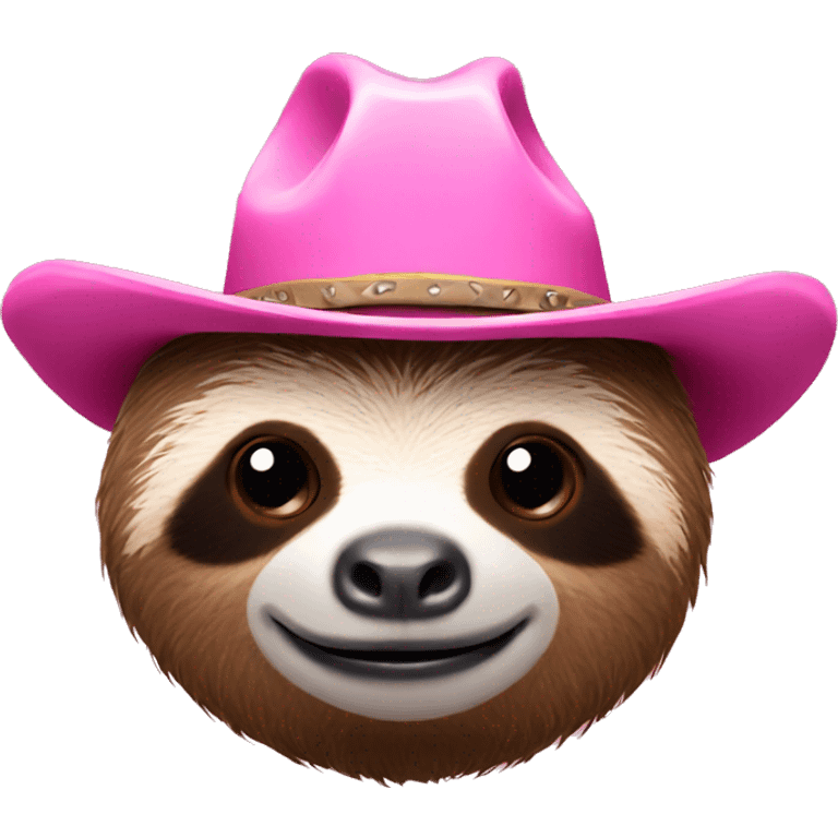 Sloths with pink cowboy hat  emoji