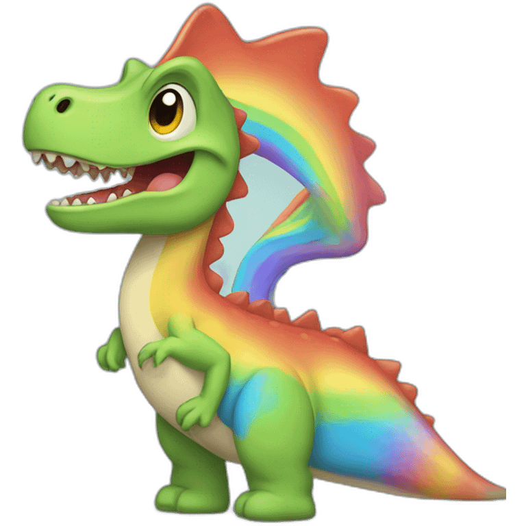 Dinosaurio de arcoiris emoji