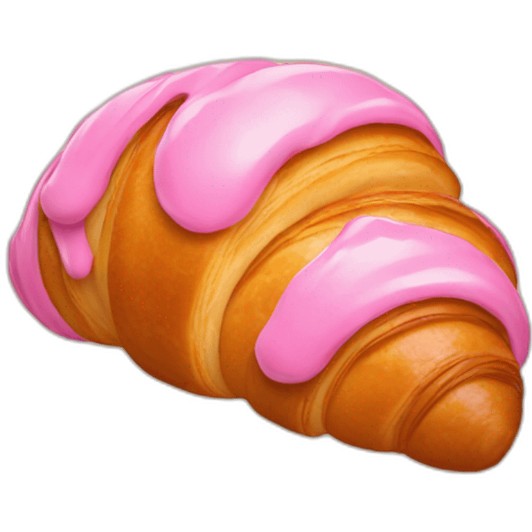 croissant with pink glacing emoji