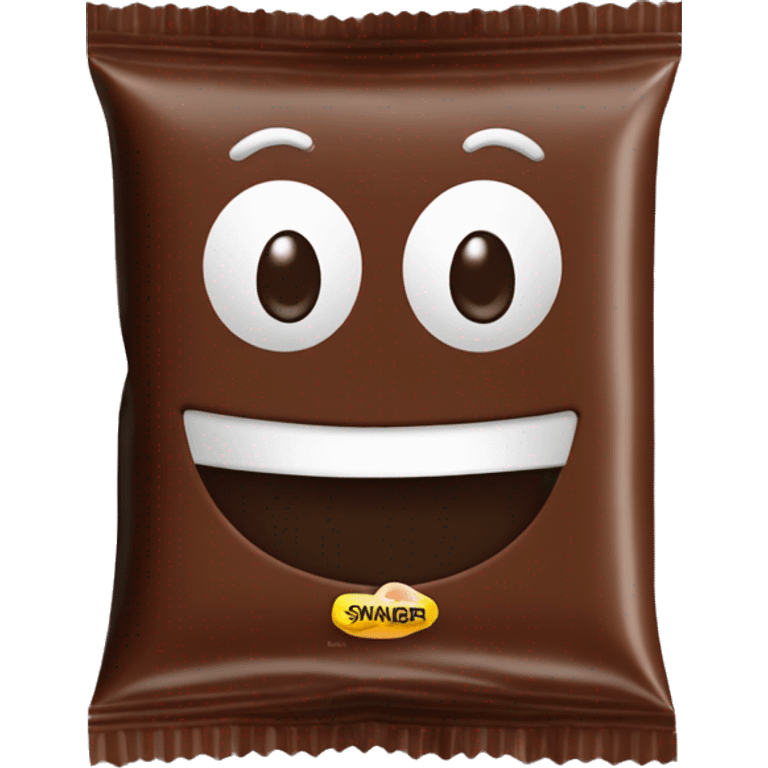 Chocolate in a wrapper with the inscription snaqer Chocolate in a wrapper with the inscription snaqer emoji