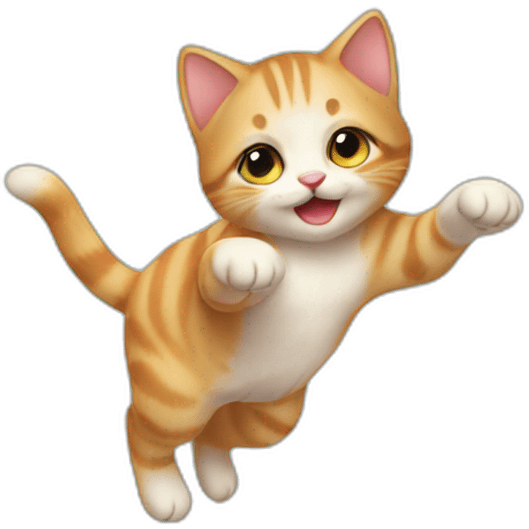 Cute kitten doing a flip emoji