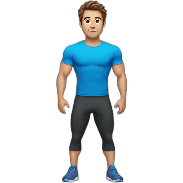 Man with brown hair and do fitness  emoji