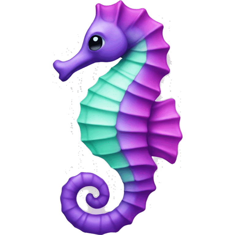 Pink purple and mint seahorse  emoji