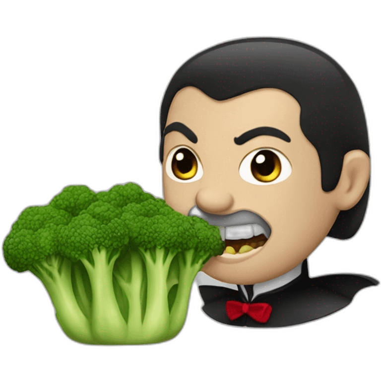 count dracula eating broccoli emoji