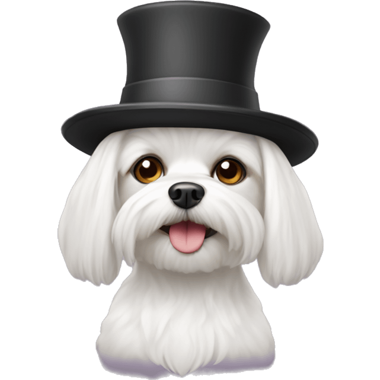 maltese dog with hat emoji