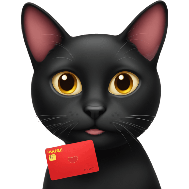 black cat whit red cocard emoji