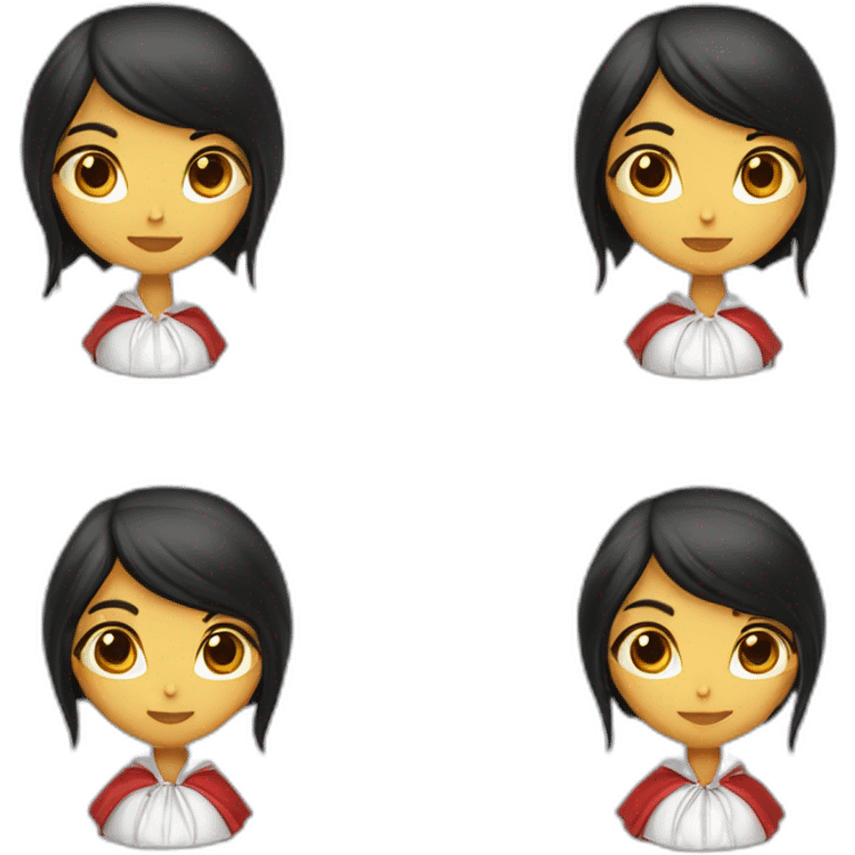 red-ridding-hood-girl-with-long-black-strait-hair-with-white-break emoji