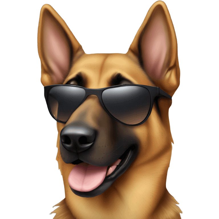 Half German Shepard Half Doberman with sunglasses emoji