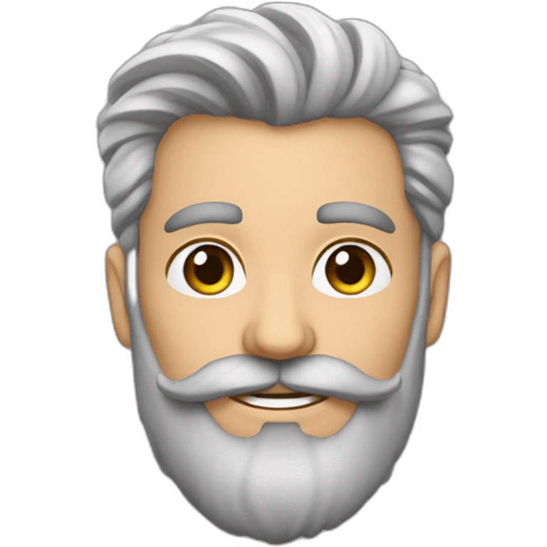 hombre pelo gris barba de candado con pastel emoji