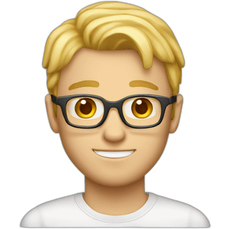 Blond man programmer big hazelnut emoji