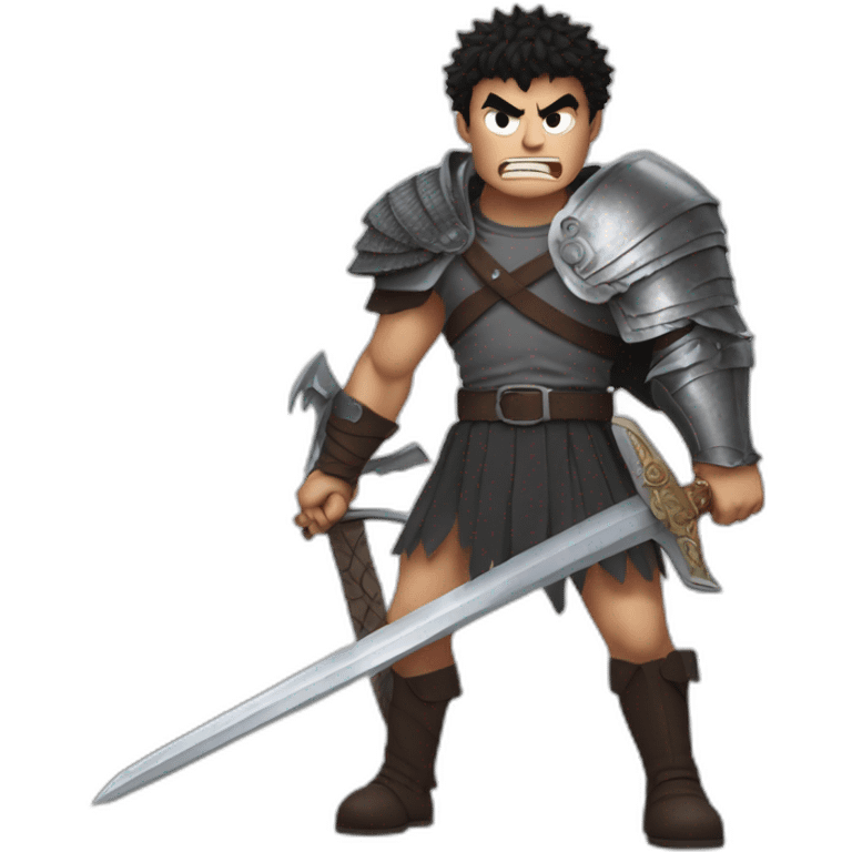 angry berserk guts carrying a huge sword on his shoulder emoji