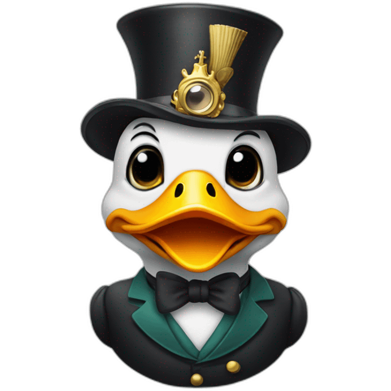 duck with monocle and crown emoji