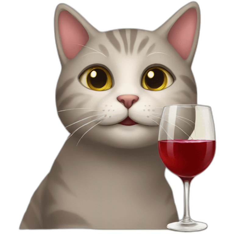 Cat drinking wine emoji