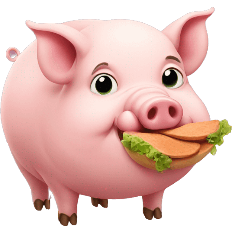 Pig eating emoji