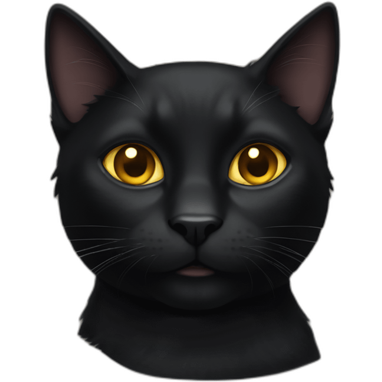 black cat with golden eyes emoji