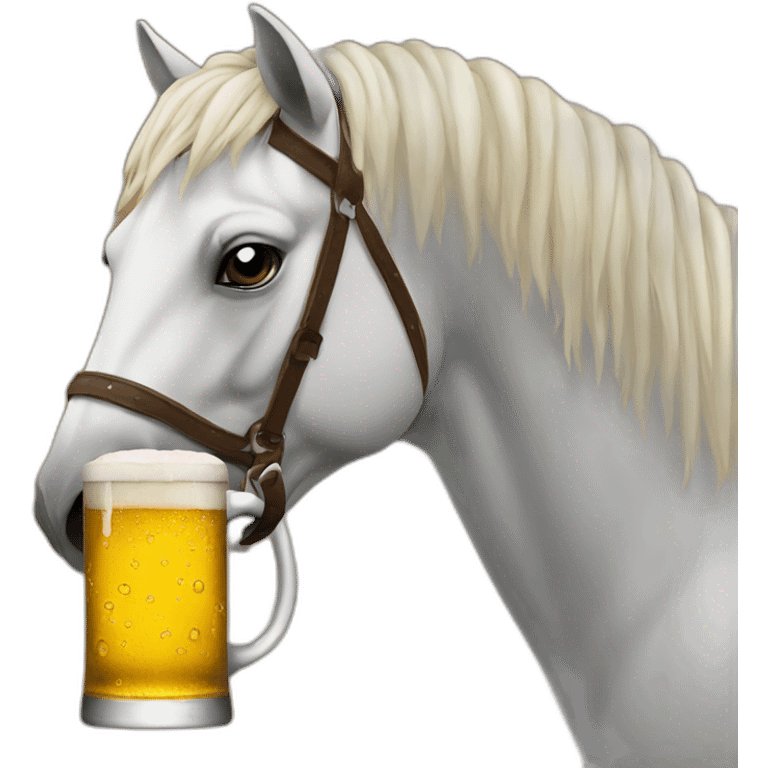 Horse give a beer emoji