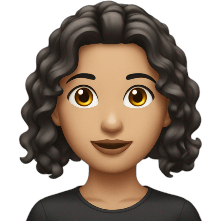 joven de piel morena y cabello negro emoji