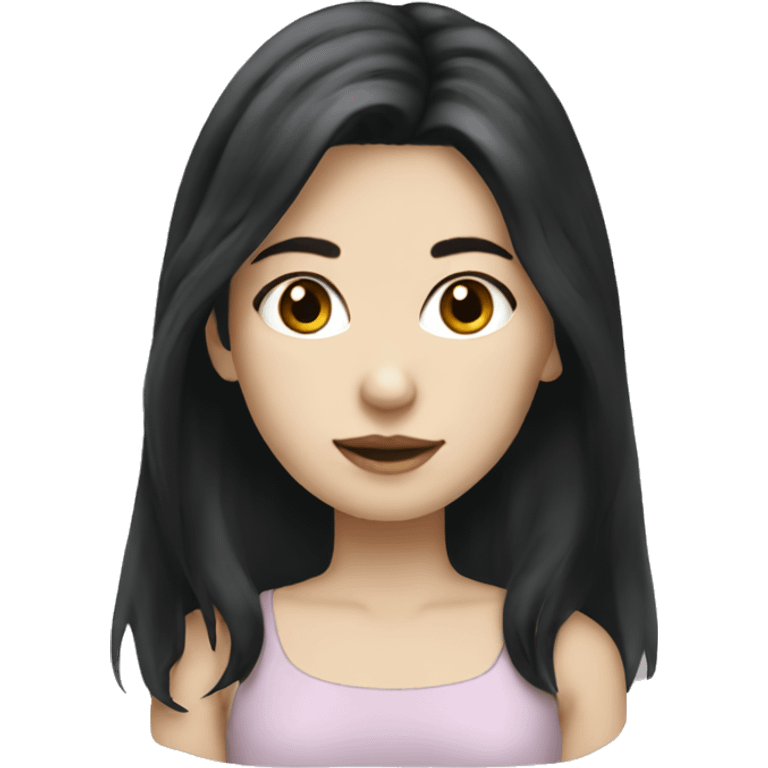 girl with black hair pale skin emoji