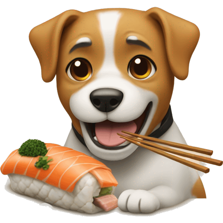 Dog eating sushi  emoji