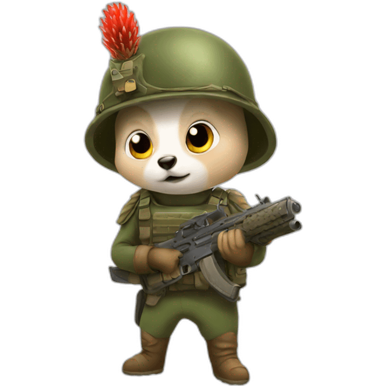 hedgehog as soldier emoji