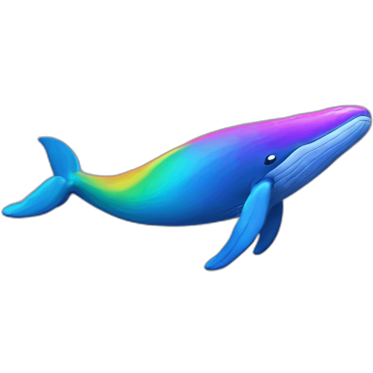 Rainbow color humpback whale emoji