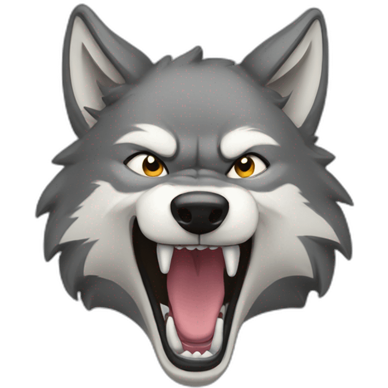 female wolf growling emoji