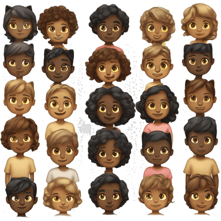 A brown skin male with caramel skin wife and 6 kids 3 boys ages (11, 5, 4month) 3 girls ages 16, 7, 3 with  2 gray cats one with strips one without  emoji