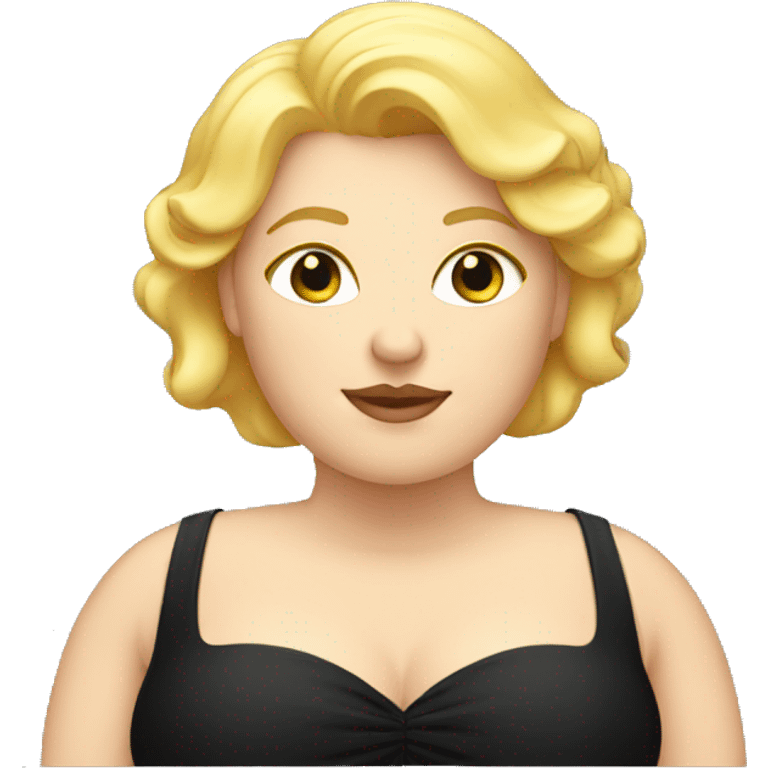 Fat lady with black dress. Blonde hair emoji