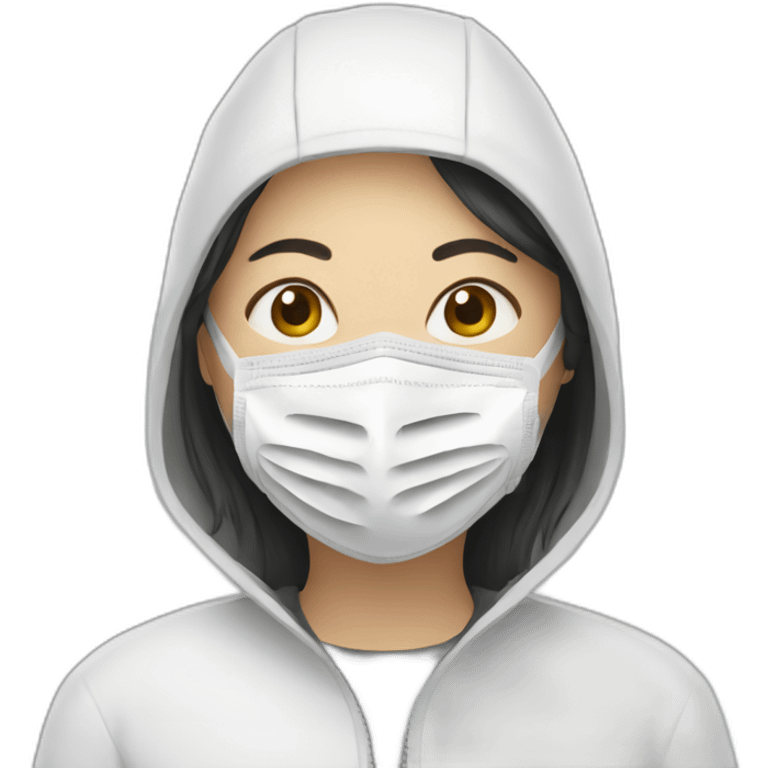 Asian woman wearing white respirator emoji