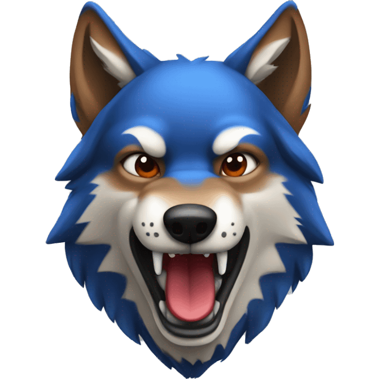 red blue wolf emoji