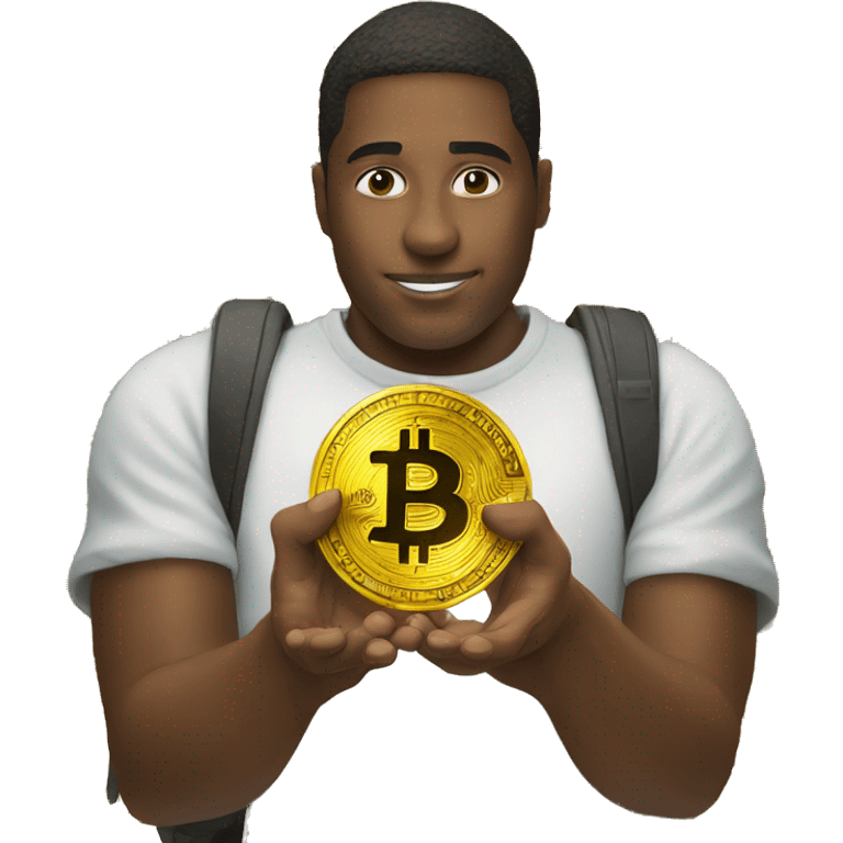 person holding bitcoin emoji