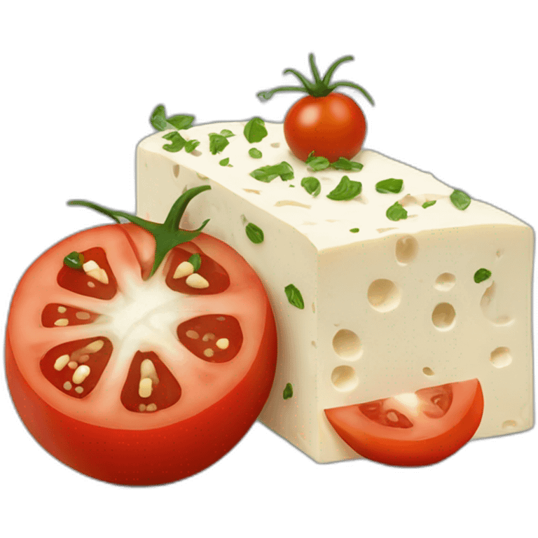 tomato-feta cheese emoji