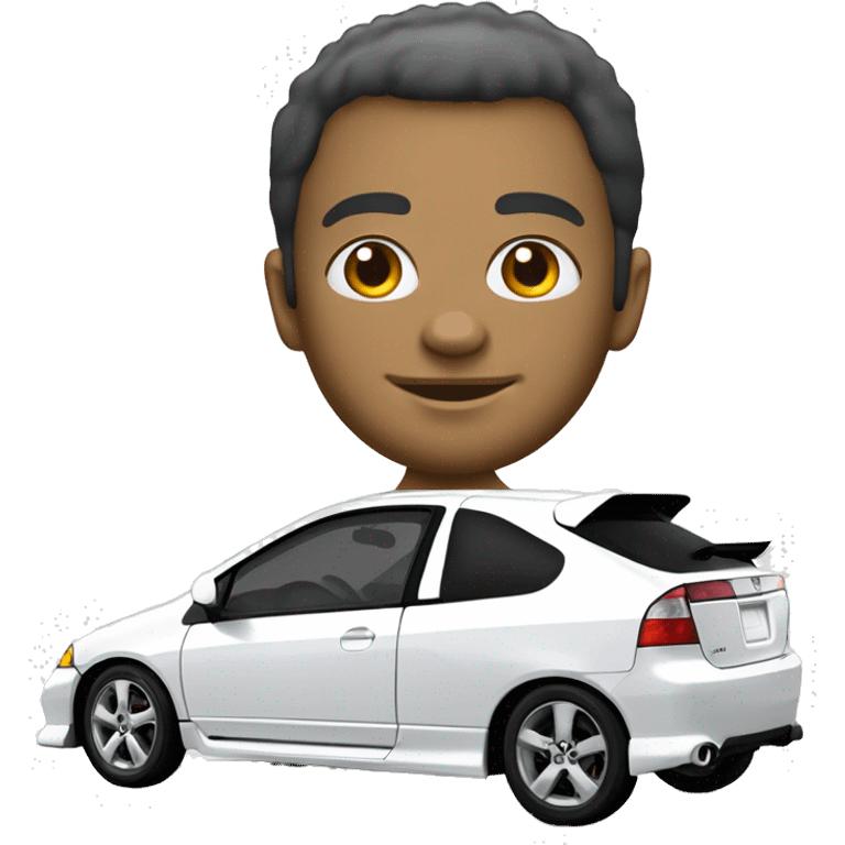 white 2005 honda civic si hatchback emoji