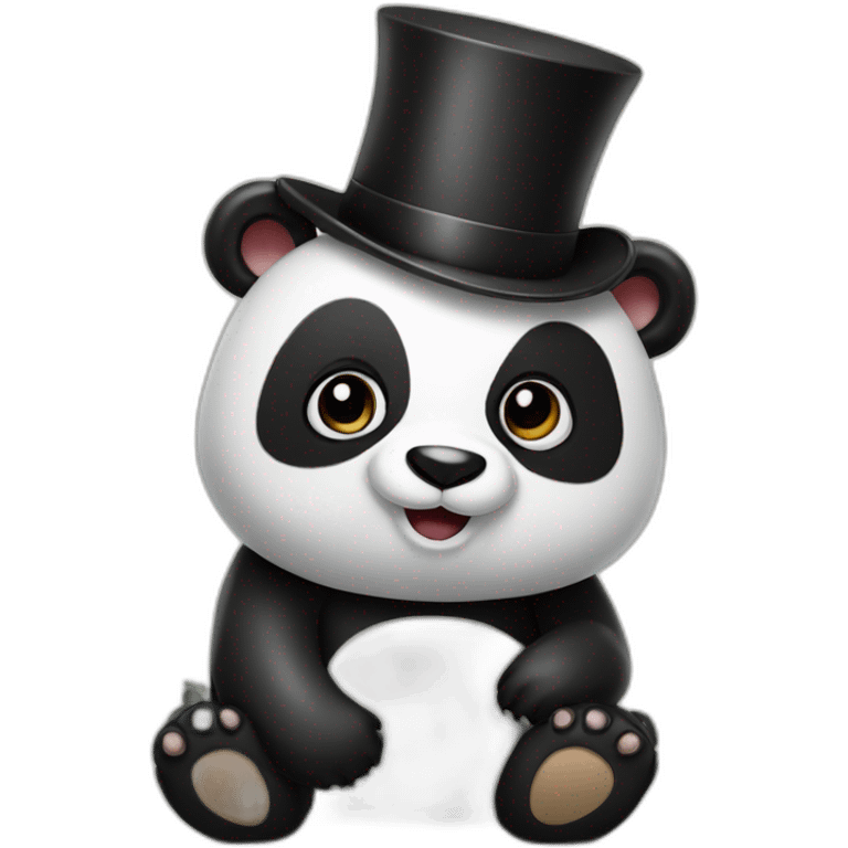 Panda with a top hat emoji