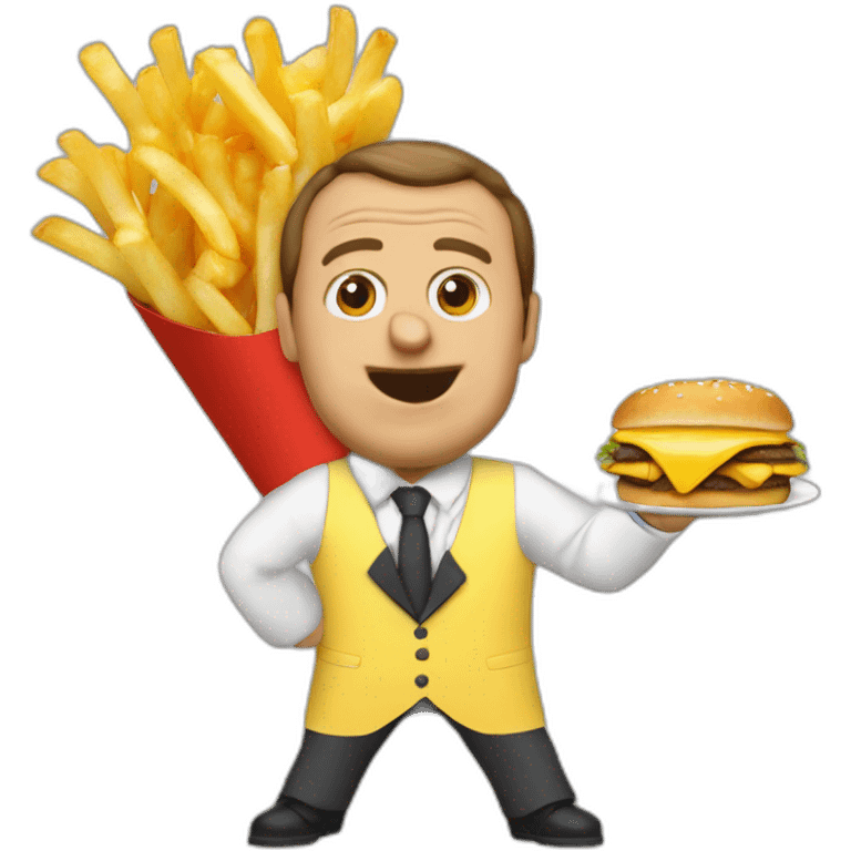 Macron qui mange des frites emoji