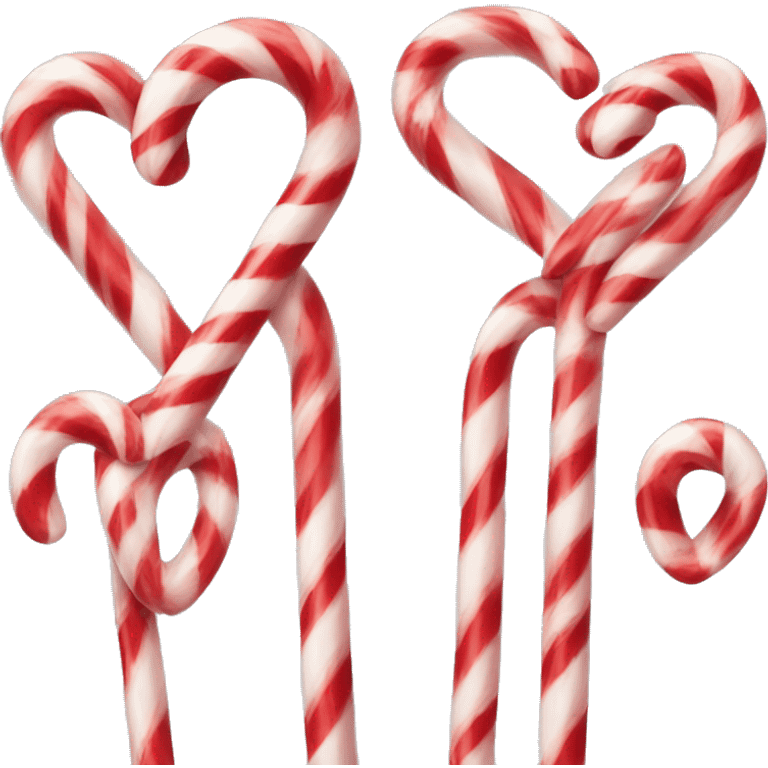 Candy cane heart shaped emoji