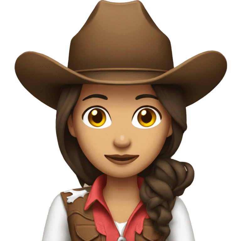 Brunette cowgirl emoji